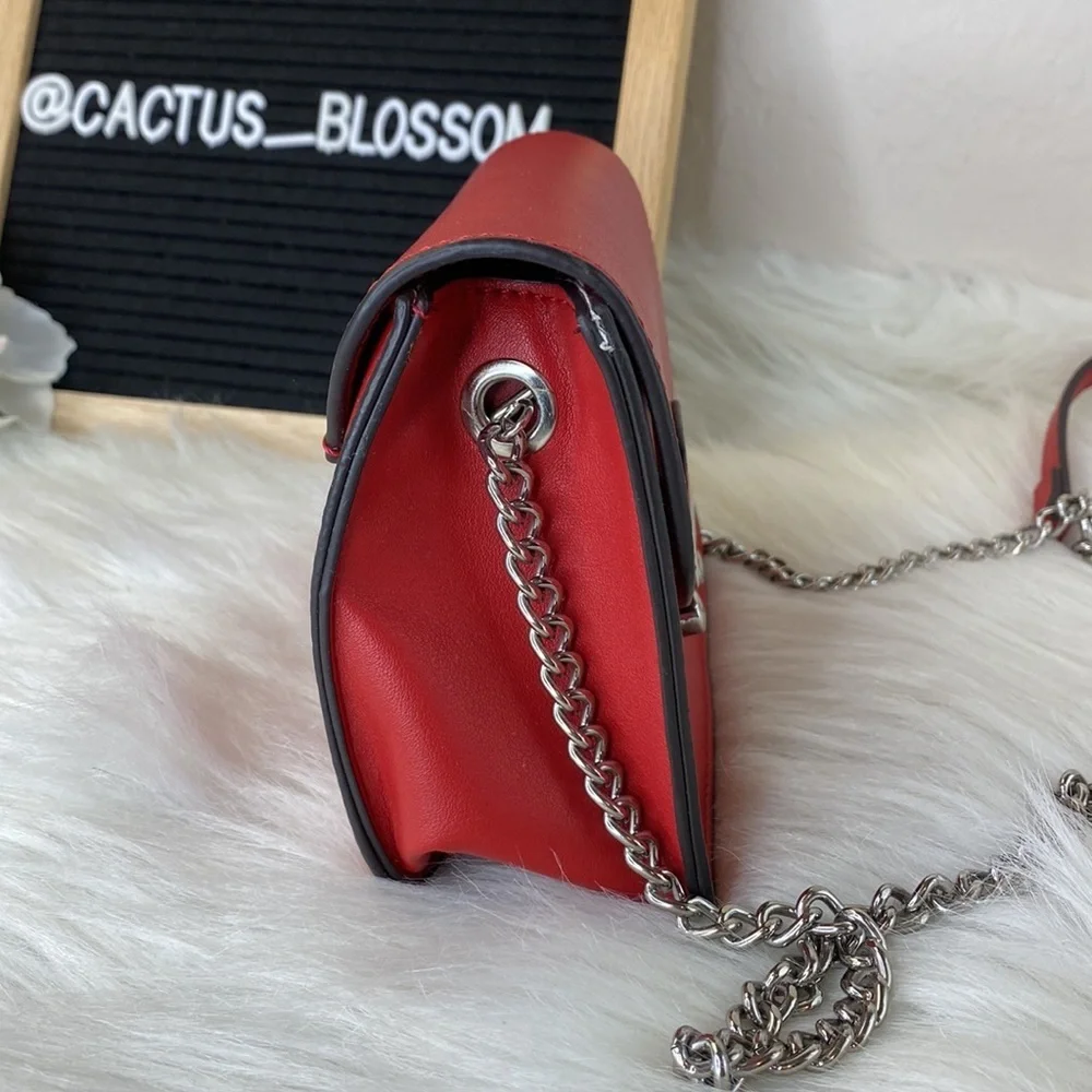 BCBG Red Mini Purse Chain Strap Handbag - Picture 7 of 14